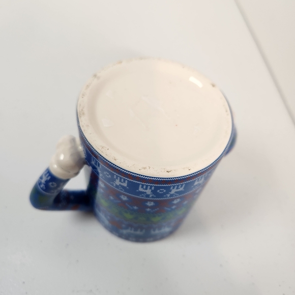 Holiday Time Ugly Christmas Sweater Coffee Mug Blue - Picture 4 of 5